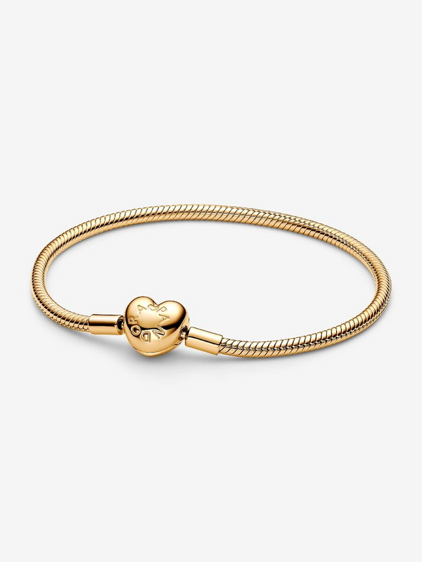 Heart Bracelet with Snake Chain