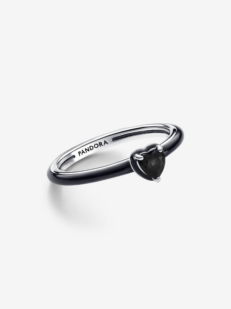 Black Chakra Heart Ring