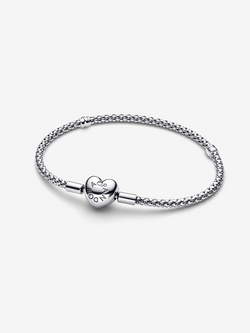 Heart Bracelet with Studded Chain