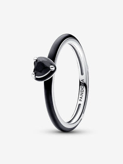 Black Chakra Heart Ring