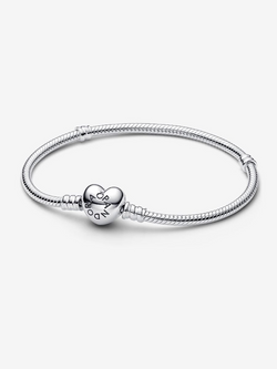 Heart Bracelet with Snake Chain