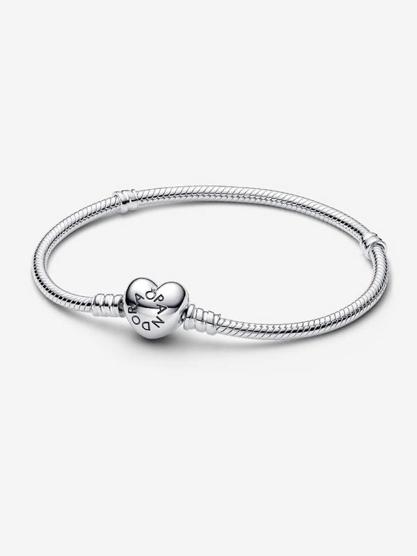 Heart Bracelet with Snake Chain