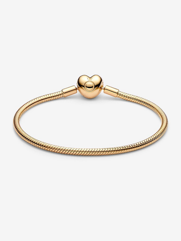 Heart Bracelet with Snake Chain