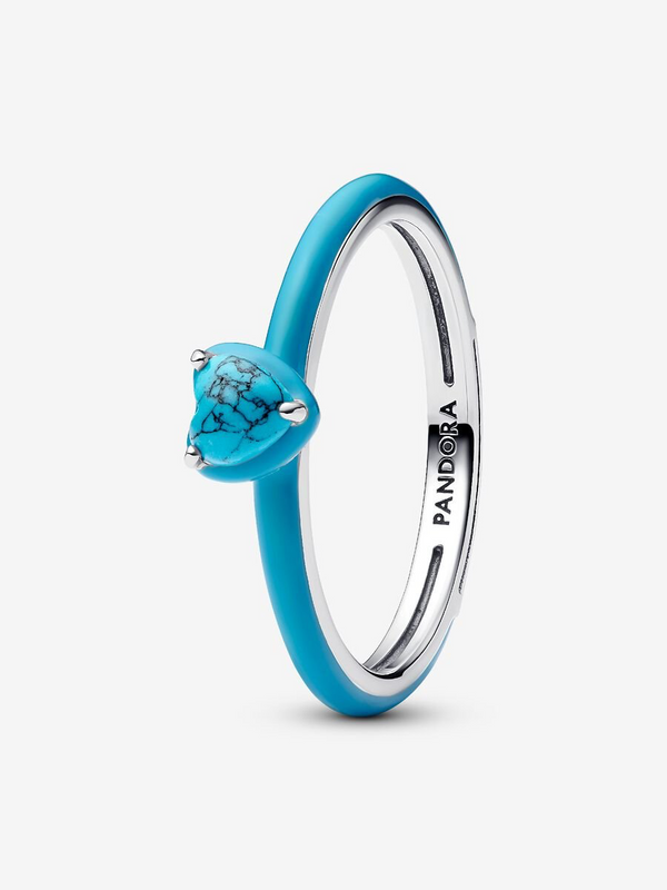 Blue Chakra Heart Ring